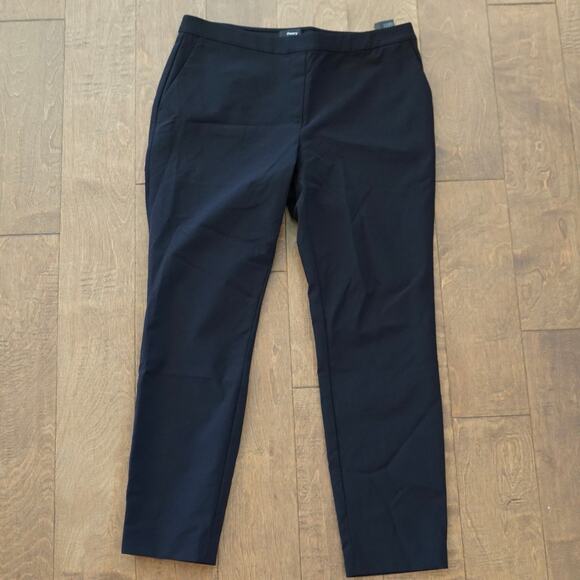 Theory Thaniel Kenneth Approach Stretch Cropped Pants Black Womens Size 10 - Picture 1 of 8